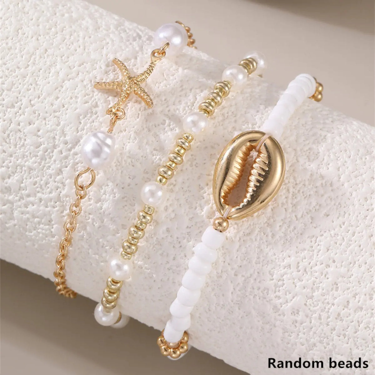 Boho Pearl Shell Pendant Anklet Set, Elastic Multi-Layer Beach Vacation Jewelry, Dainty Layered Anklet, Perfect Gift for Parties and Daily Wear, Foot Jewelry, Jewellery Accessories