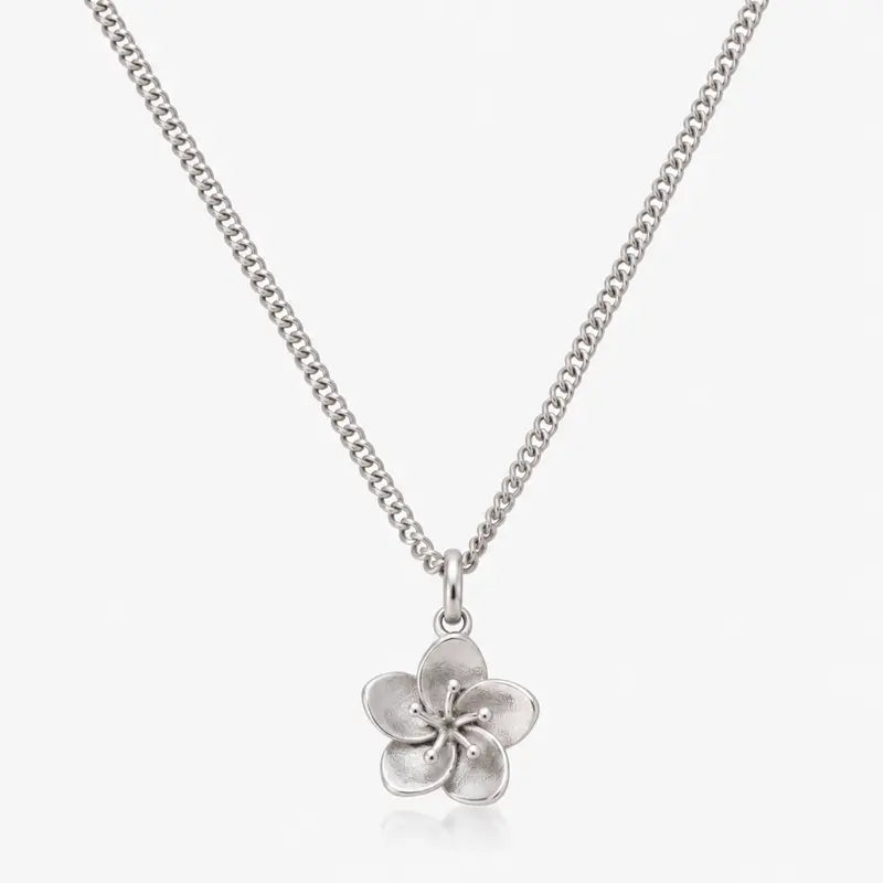 EVRY JEWELS Gold or Silver Plated Women's Hypoallergenic Hibiscus Necklace