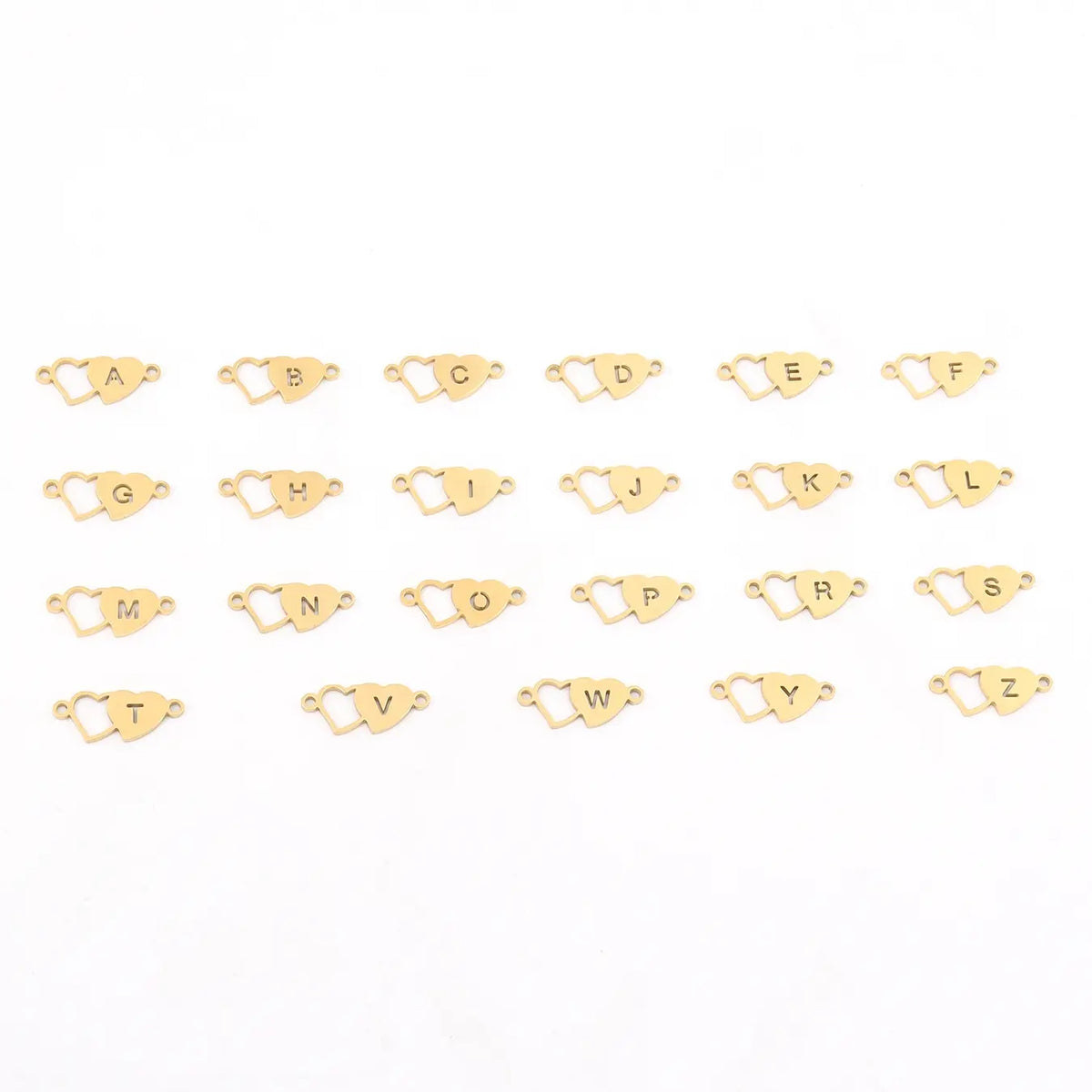 1Pcs Double Heart Hollow Initial Anklet For Women Simple Fashion Golden Stainless Steel Chain Anklet For Women Fashion Jewelry Accessories Fashionable Accessories