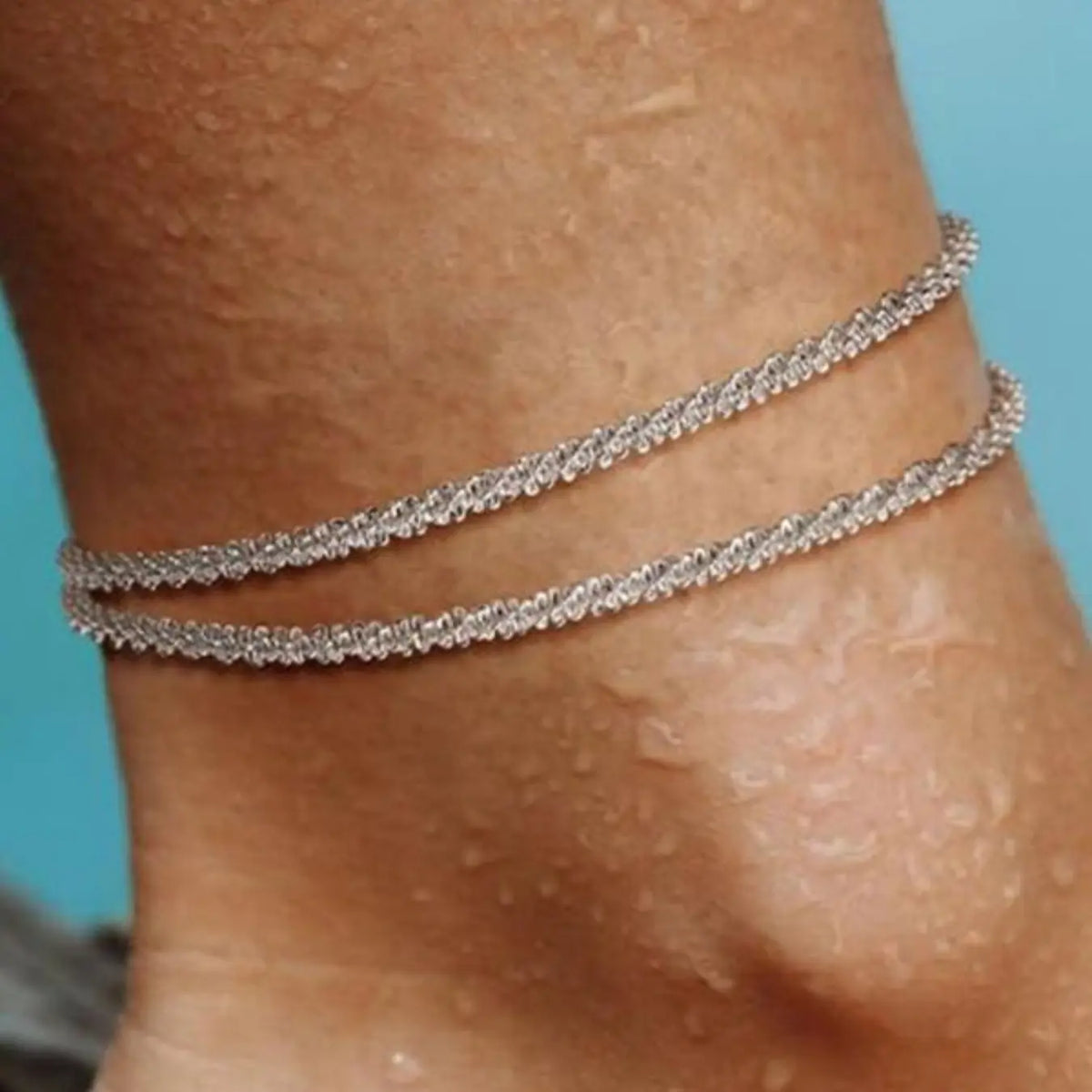 Women's Adjustable Layered Anklet Jewelry, Layered Accents, Waterproof Multi-Layer Stackable Anklet, Beach Summer Accessory, Party Decorations, Dainty Layered Anklet, Trendy Fashionable Accessories, Fashion Cool Accessories