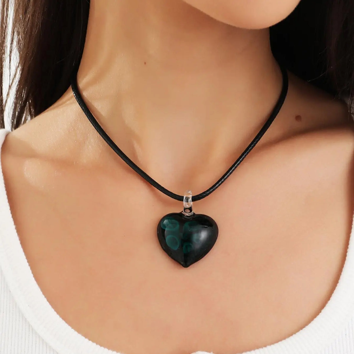 Women's Love Heart Design Necklace, 1 Piece Trendy Versatile Jewelry for Women & Girls, Perfect Gift for Mother's Day, Birthday & Party