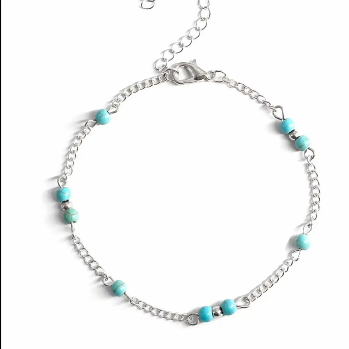 Ankle Bracelets for Women Boho Anklet Waterproof Turquoise Anklets Link Chain Non Tarnish, Dainty Anklet Bracelets Adjustable Summer Beach Foot Jewelry Elegant Accessory Trendy Jewelry