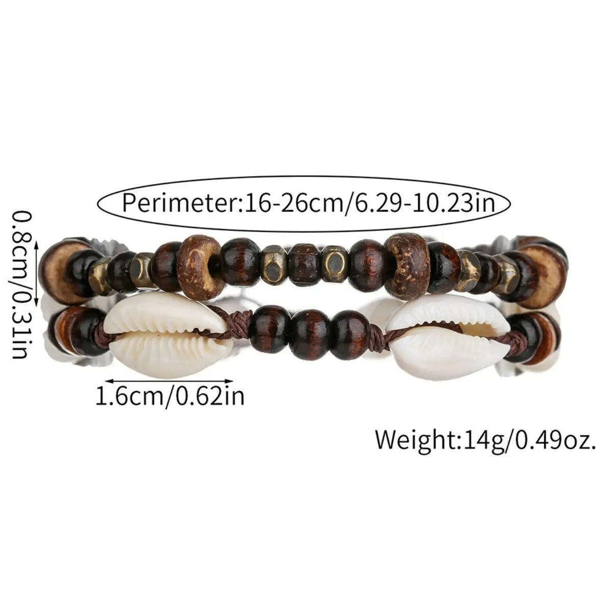 Boho Ethnic Shell Wood Bead Coconut Shell Anklet, Adjustable Woven Beach Vacation Bracelet, Men's Fashion Foot Jewelry, Fashionable Accessory
