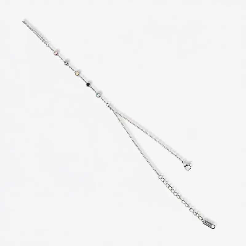 EVRY JEWELS Gold or Silver Plated Women's Hypoallergenic Prism Multicolor Hand Chain