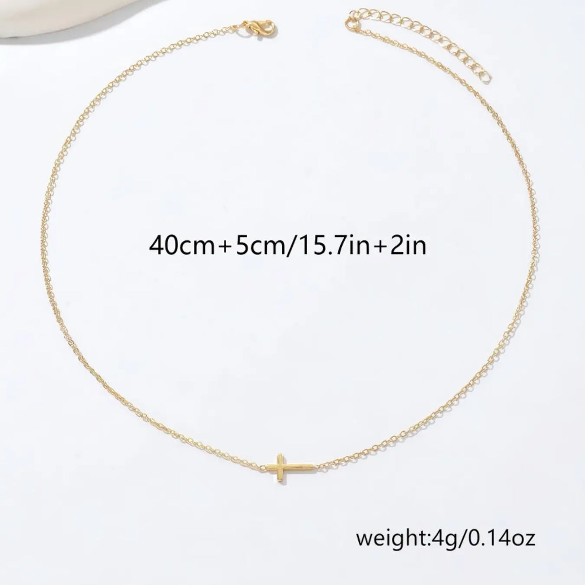 Elegant Horizontal Cross Pendant Necklace, Alloy Chain, Perfect for Daily Wear & Holiday Gifts, All Season Jewelry Accessory, Trendy Jewelry, Cross Design Necklace, Cross Necklaces