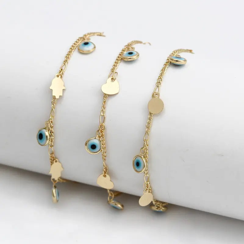 Women's Irregular Evil Eye Enamel Anklet - Trendy Jewelry, Anklets for Women, Sports & Outdoor Beach Accessory for Everyday Use