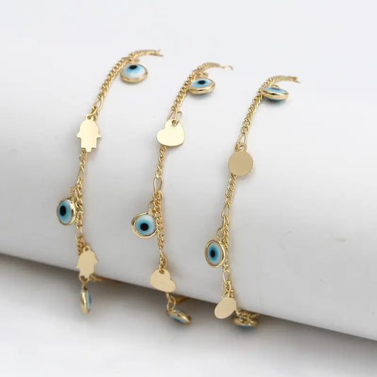 Women's Irregular Evil Eye Enamel Anklet - Trendy Jewelry, Anklets for Women, Sports & Outdoor Beach Accessory for Everyday Use