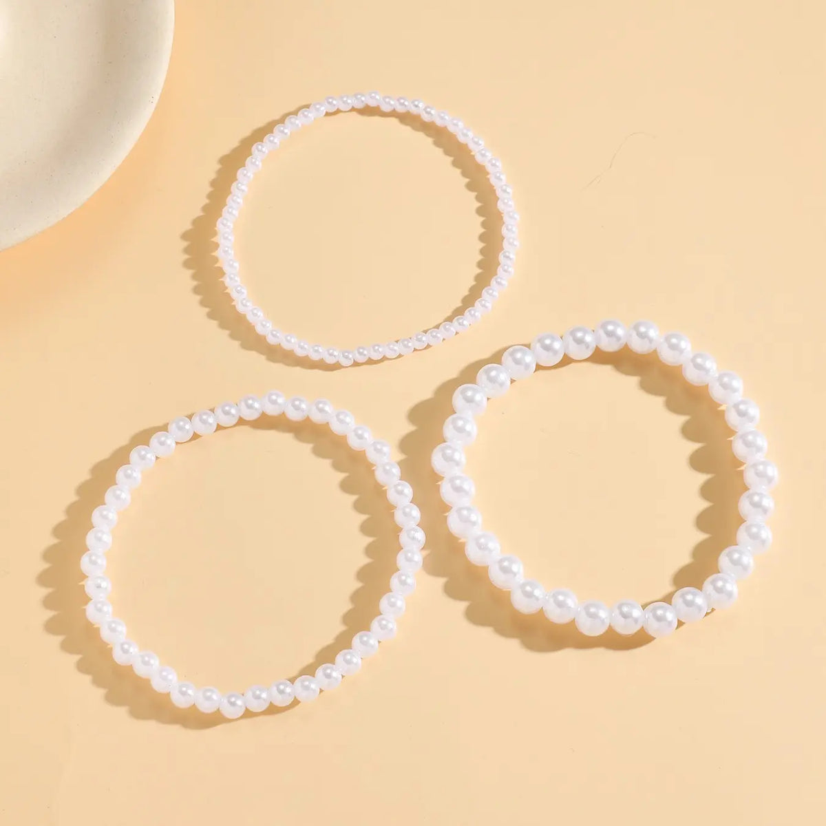 Women's Pearl Anklet Set, Elastic Design, Fashionable & Simple Style, Elegant Accessory, Perfect for Layering, Ideal Gift for Her