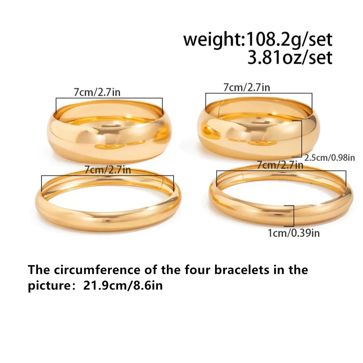 Women Punk Style Zinc Alloy Bangles Bracelets Set, Bracelet Combination Set, Stackable Bangle Bracelets, 4-Piece Retro Simple Design Fashionable Jewelry Accessories Gift, Daily Wear Fashion Accessory, Bracelet Sets