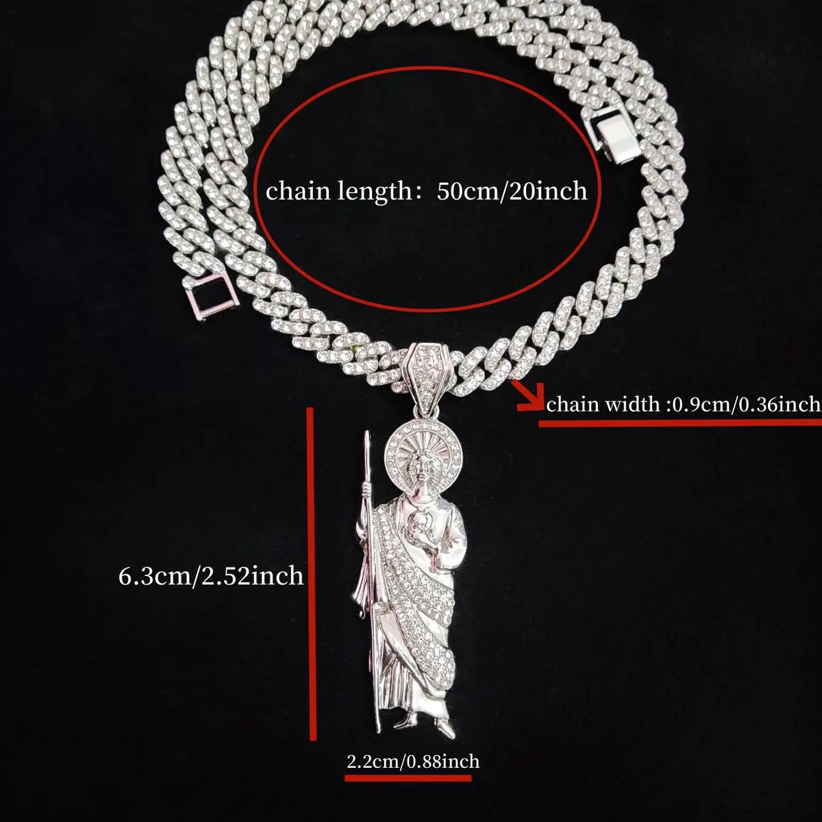 Unisex Street Style Glittering Fashion, True Beauty Necklace, Punk Charm Necklace for Summer & Party, Daily Decor, Trendy Exquisite Luxury Jewelry as a Birthday Gift, Bling Stylish Accessory, Fashion Cool Accessories, Cuban Link Necklace