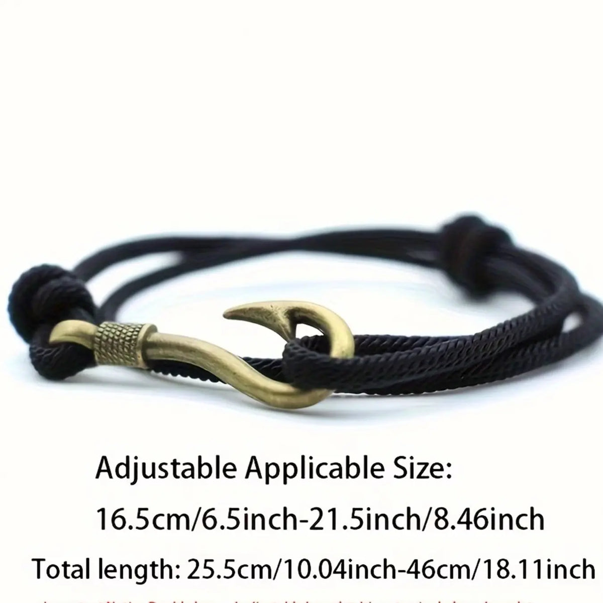 Fashionable retro fish hook anchor chain bracelet jewelry, with double-layer adjustable milan rope, unisex braided bracelet, Casual Trendy jewelry, is an ideal choice for sailing adventures and gifts