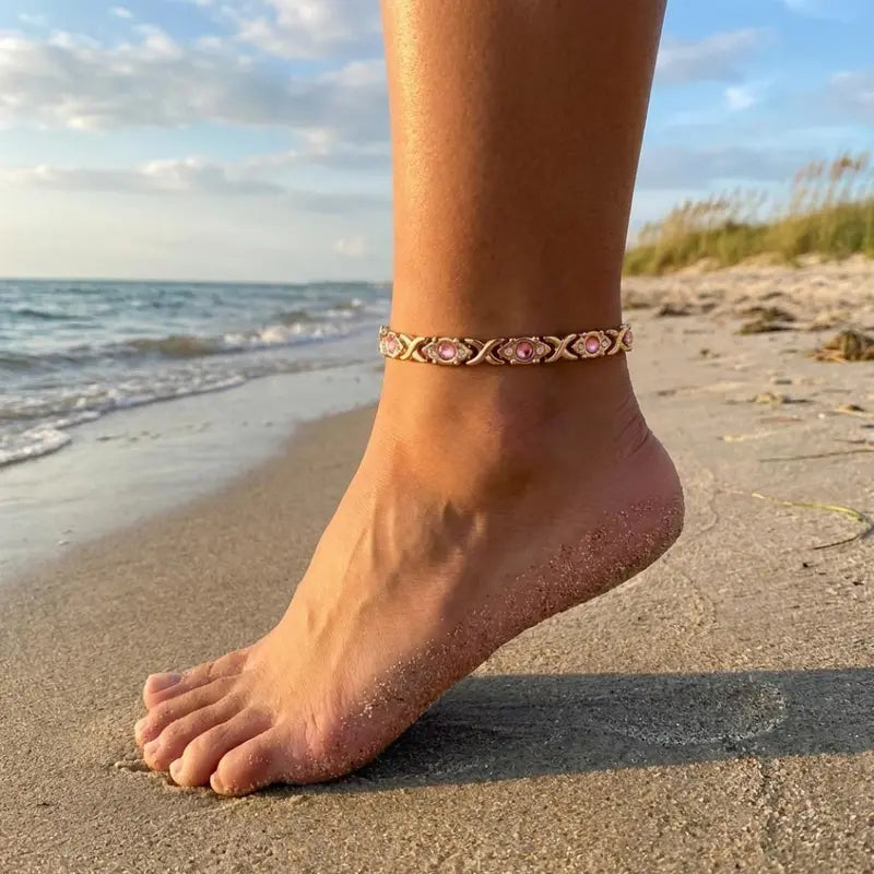 Magnetic Copper Anklets for Women Copper Ankle Bracelet for Women Pure Copper with Magnets for Feet & Ankles Fashionable Jewelry Trendy Fashionable Accessories