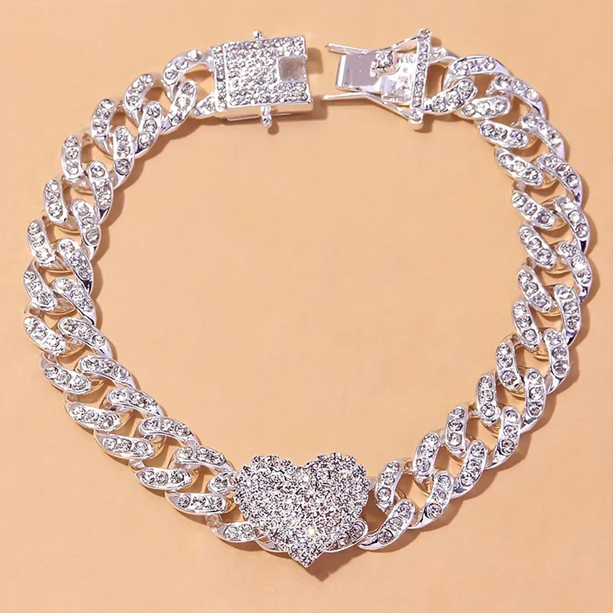 Trendy Summer Beach Anklet with Rhinestone Cuban Design, Fashionable New Foot Jewelry for Women, Stylish Cuban Link Anklet, Elegant Accessory, Trendy Fashionable Accessories