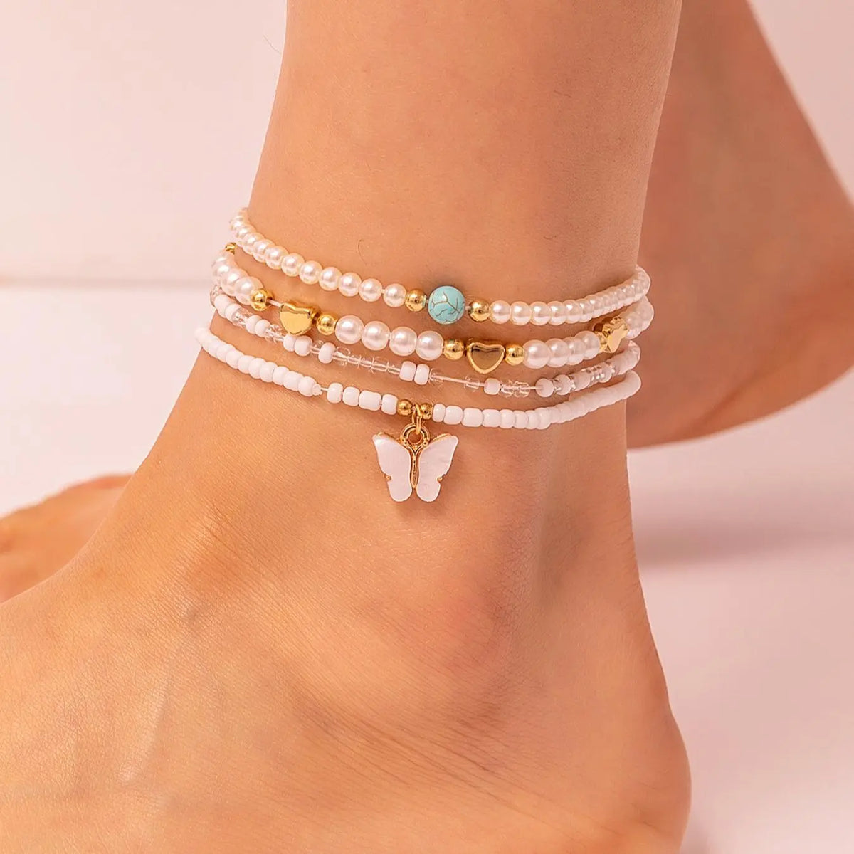 Cute Butterfly Design Anklet, Fashionable Jewelry for Girls, Boho Style Jewelry for Party, Daily Clothing Decor, Trendy All-match & Exquisite Jewelry for Gift, Trendy Fashionable Accessories