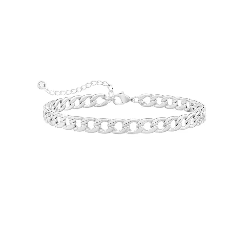 Loaylove Women's Gold Cuban Link Chain Ankle Bracelet, Adjustable Chain,Cute,Perfect For Summer Wear, Ideal As Summer Waterproof Barefoot Jewelry Or Gift.