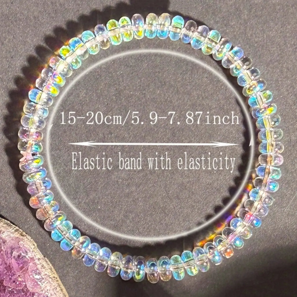 1pcs Artificial opal Ladies' Resin Adjustable Minimalist Jewelry Bracelets Bangle, with An Elastic String Accessory That Helps Maintain Emotional Balance Daily Vacation Gift From A Best Friend