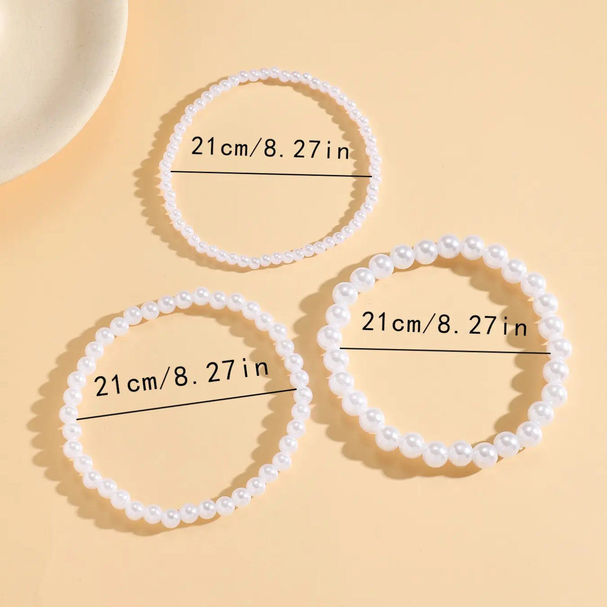 Women's Pearl Anklet Set, Elastic Design, Fashionable & Simple Style, Elegant Accessory, Perfect for Layering, Ideal Gift for Her