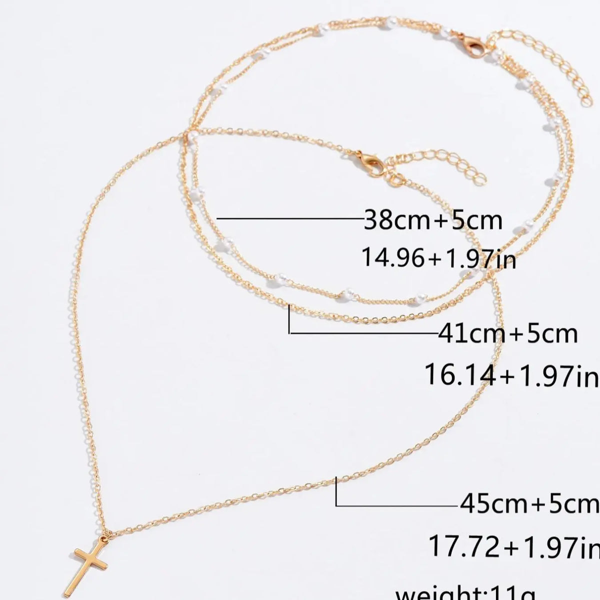 2pcs/set Women's Cross Pendant Necklace, Stainless Steel Chain Necklace, Faux Pearls Decor Layered Necklace, Decorative Necklace, Accessories for Party, Daily Clothing Decor for Girl, Dainty Layering Jewelry, Necklace Gift