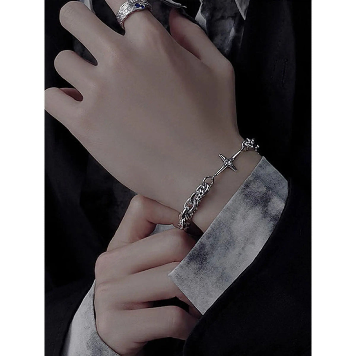 Rhinestone Decor Cross Chain Bracelet, Fashionable Jewelry for Party, Daily Clothing Decor, Trendy All-match & Exquisite Jewelry for Birthday Gift