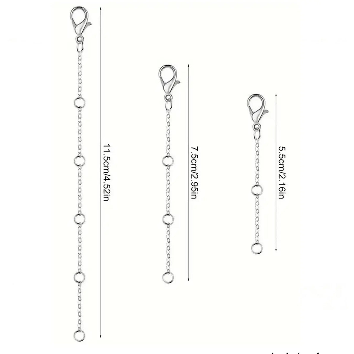 Stainless Steel Necklace Extension Chain Set, Necklace Layering Clasp, Stacking Necklace, Fashion Jewelry for Women & Men, Trendy All-match & Exquisite Jewelry for Birthday Gift