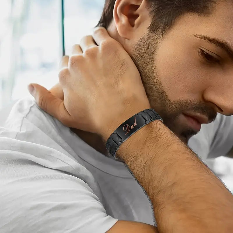 Men's 99.99% Pure Copper Energy Magnetic Bracelet - Adjustable Cross Design with Ultra-Strength Magnets, High Quality Men's Accessories, Unique Guys Gifts for Father's Day