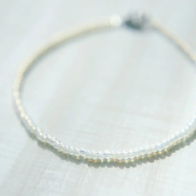 Vintage opal seed beaded anklet