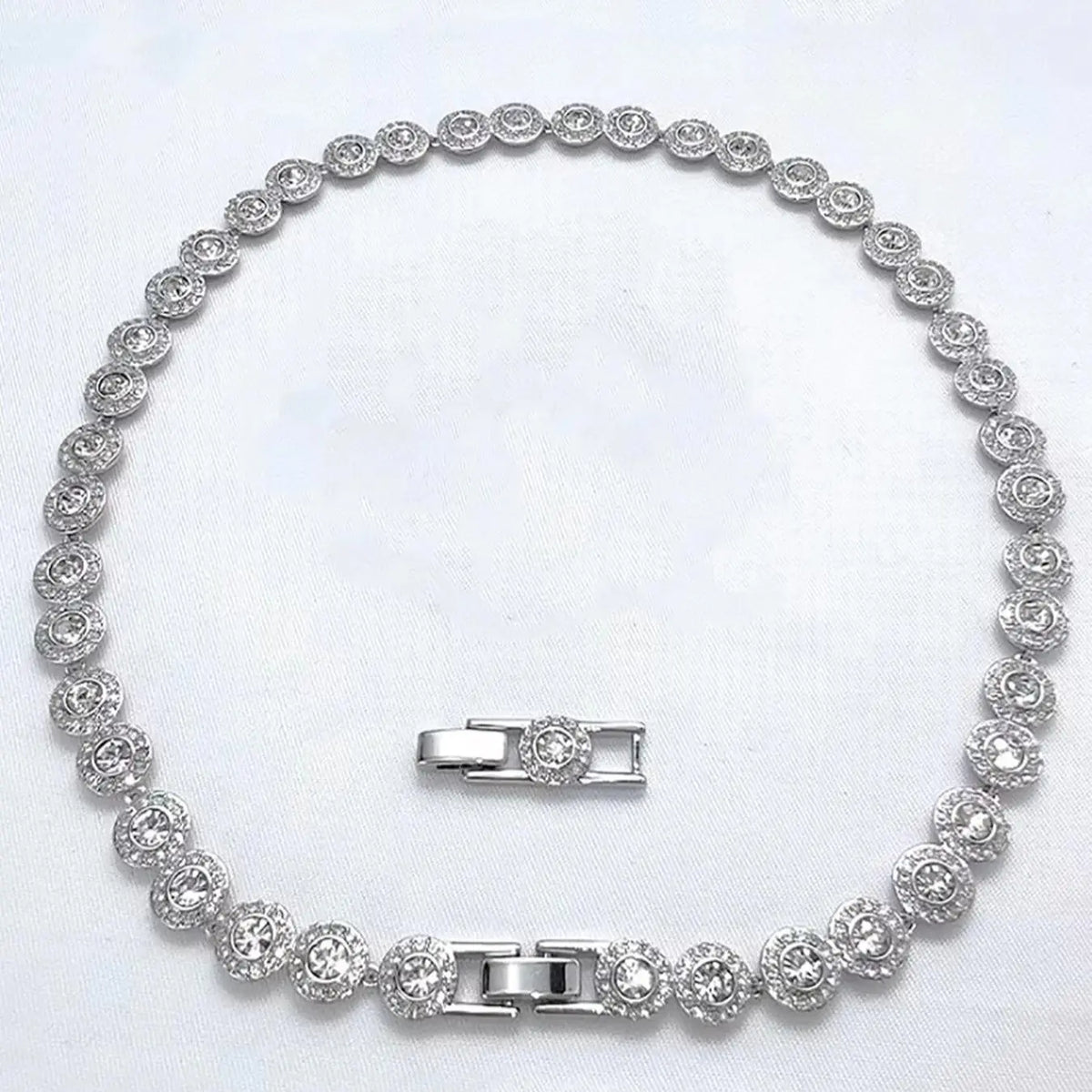 Elegant Tennis Chain Necklace, Sparkling Rhinestone Adjustable Choker, Fashionable chain decorated, Fashion Jewelry for Parties and Daily Wear, Daily Clothing Decor, Trendy All-match & Exquisite Jewelry for Birthday Gifts, Rhinestone Decorated Necklace