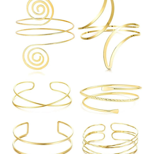 Solid Color Arm Cuff, Wavy Cuff Bangle, Bangle for Women & Girls, All-match Arm Jewelry for Birthday Gift, Fashion Accessories, Twisted Bracelet, Open Cuffs, Cuff Bangles Bracelets