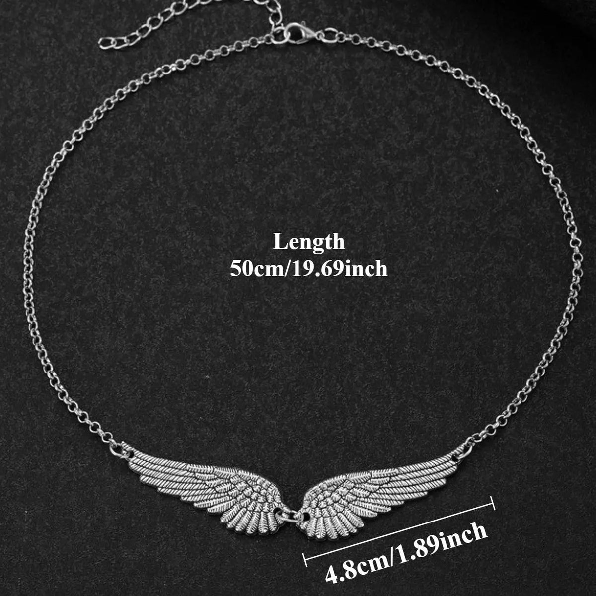 Gothic Vintage Angel Wings, Punk Style Animal Design, Zinc Alloy Chain, Unique Party Jewelry for Women, Costume Necklaces, All Seasons Wear, Fashion Accessories
