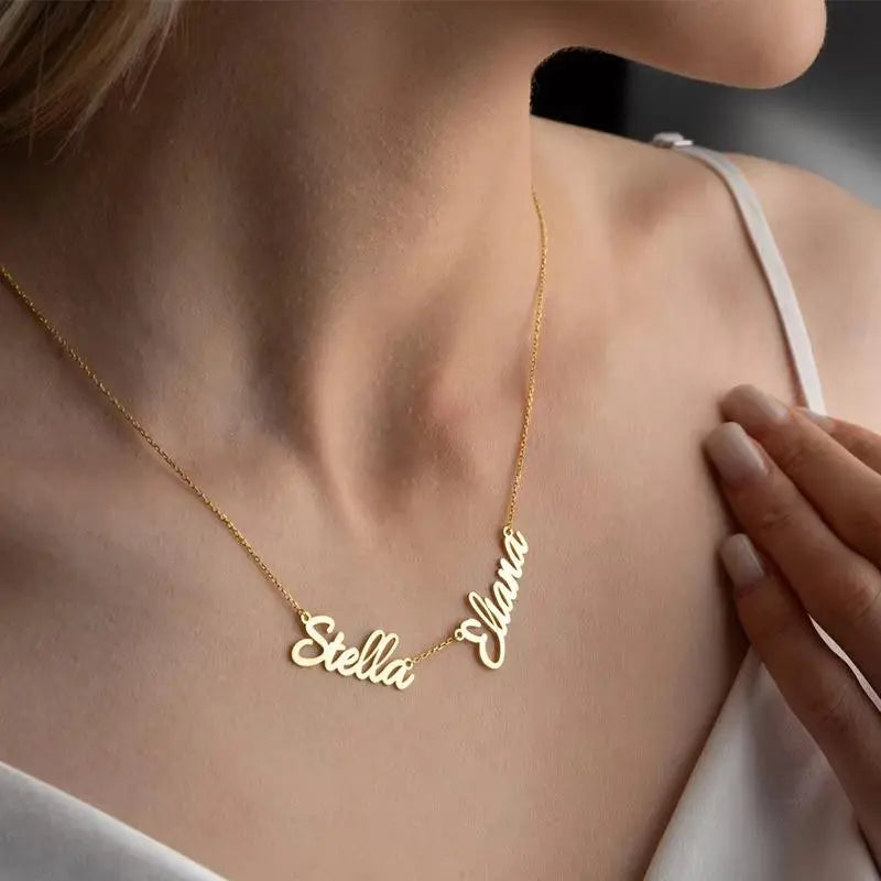 AS030 Personalized Custom Multiple Name Necklaces Stainless Steel Couple Name Necklaces Family Gifts For Mother's Day