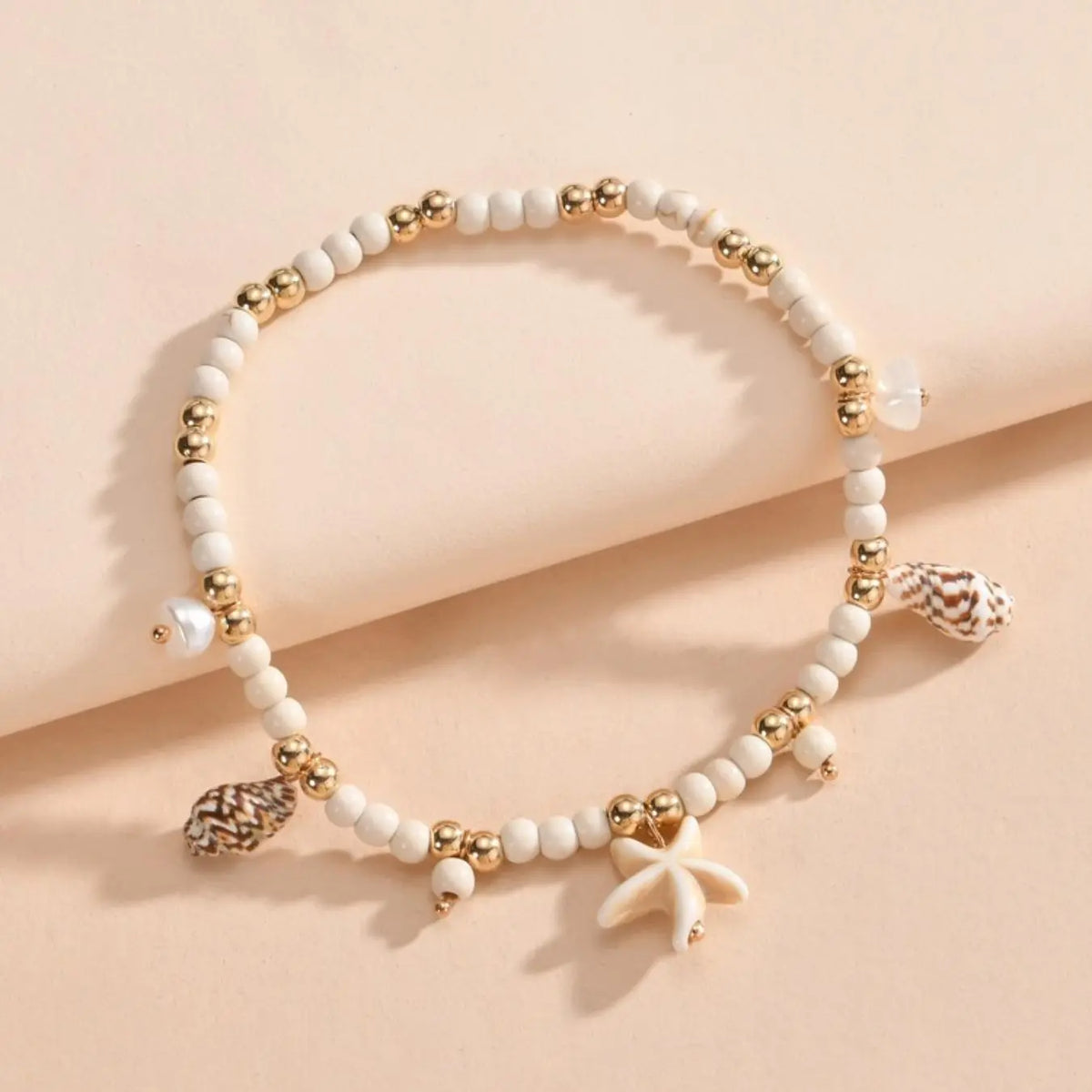 Starfish and Shell Beaded Boho Anklet for Women and Girls, Cute Ankle Bracelet Gift for Birthdays, Parties and Everyday Wear, Trendy Jewelry, Fashion Chic Accessories, Trendy Fashionable Accessories