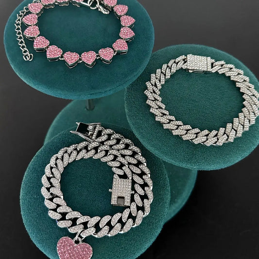 Rhinestone Decorated Heart Charms Design Dainty Layered Anklet, Fashionable Anklet for Women, Elegant Accessory, Trendy Versatile & Exquisite Jewelry, Foot Jewelry, Ideal Gift for Birthdays
