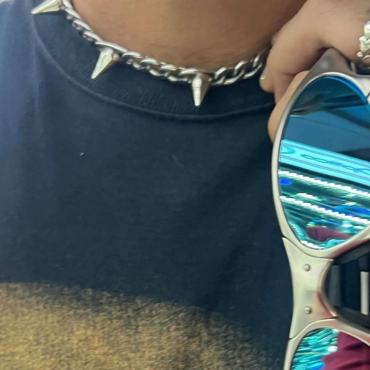 Hip-hop Rock Studded Stainless Steel Non Fading Statement Necklace for Men and Women, Vintage Punk Party Street Style Necklace, Chain Necklaces, Chains Necklace