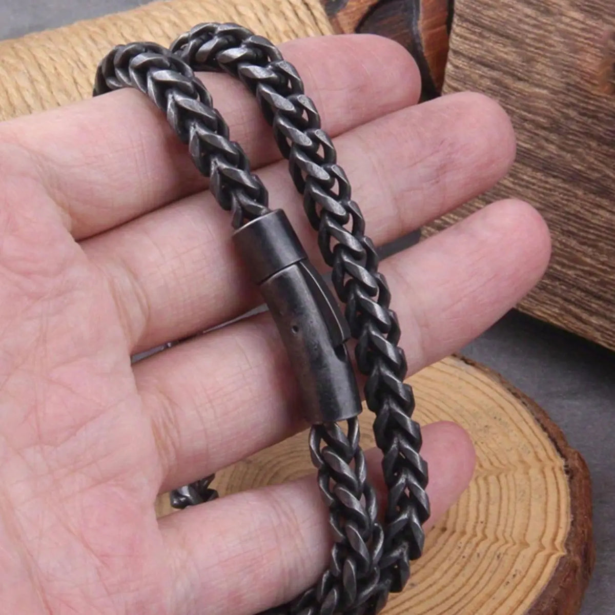 Men's Viking Style Vintage Fashion Necklace Stainless Steel Cuban Link Chain, Trendy Hip-Hop Link Design, Party Accessory Gift