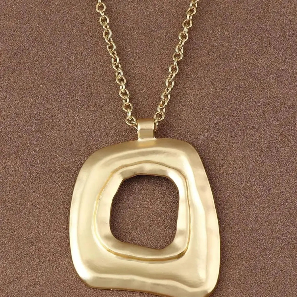 Boho Style Pendant Necklace, Large Open Design Fashionable Jewelry Accessories, Stylish Fashion Accessory, Perfect for Daily Wear & Party, Metal Chain Necklace