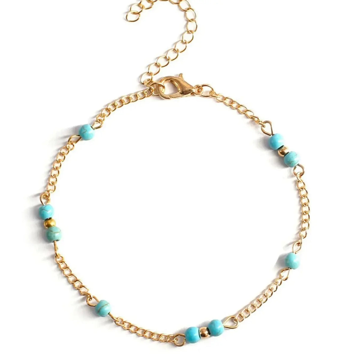Ankle Bracelets for Women Boho Anklet Waterproof Turquoise Anklets Link Chain Non Tarnish, Dainty Anklet Bracelets Adjustable Summer Beach Foot Jewelry Elegant Accessory Trendy Jewelry