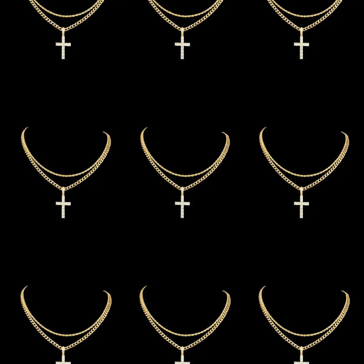 Hip Hop Twist Chain Necklace & Rhinestone Cross Pendant Necklace for Daily Decoration, Stainless Steel Jewelry for Men & Women, Classic Jewelry for Gift