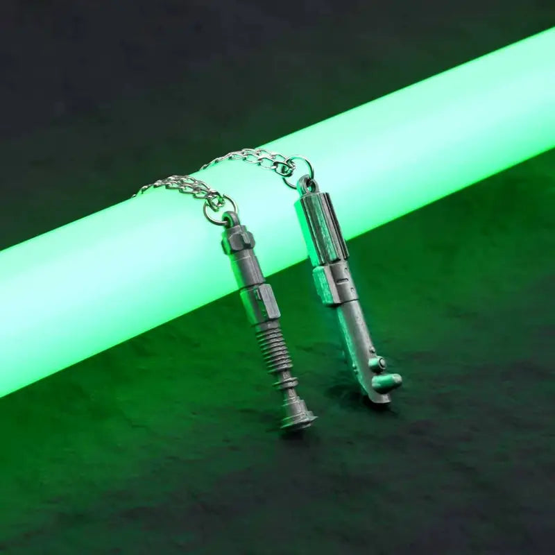 TXQ SABER Star Wars Mini Light Saber Necklace Set - Zinc Alloy Jedi & Sith Pendants, Unisex 1:1 Scale Detail Accessories with Display, Fan Gift (Toys & Hobbies Toy Swords & Sabres)