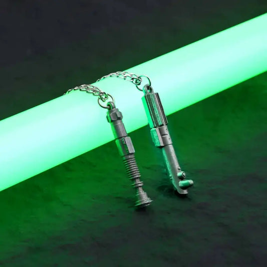 TXQ SABER Star Wars Mini Light Saber Necklace Set - Zinc Alloy Jedi & Sith Pendants, Unisex 1:1 Scale Detail Accessories with Display, Fan Gift (Toys & Hobbies Toy Swords & Sabres)