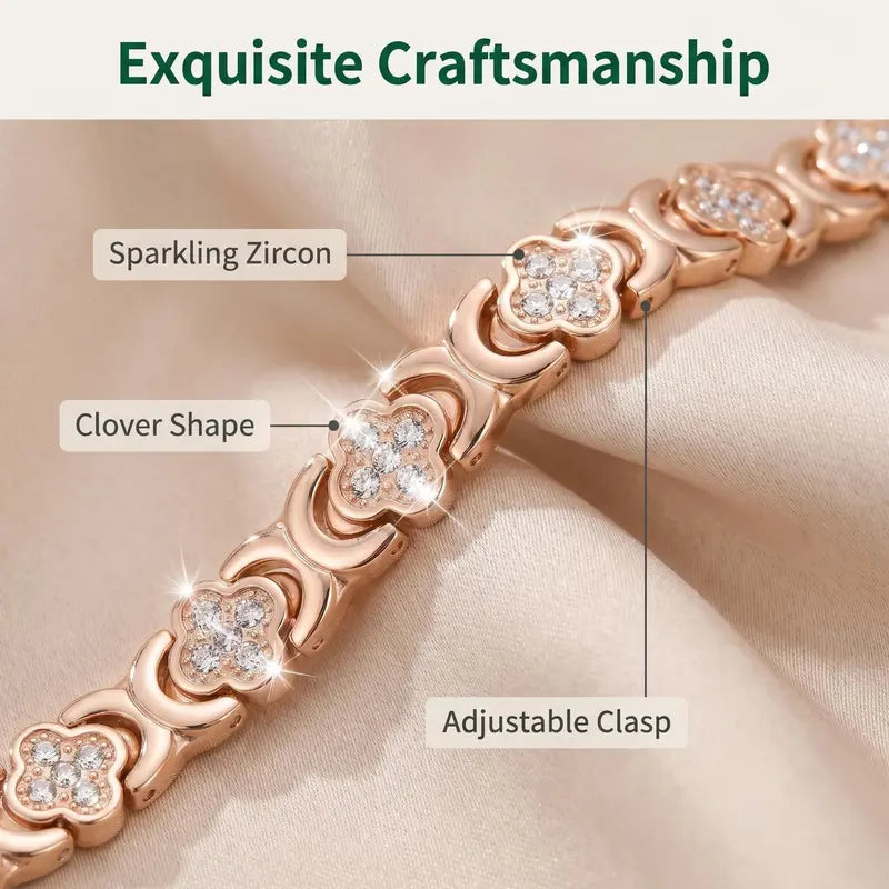 Women's 99.9% Pure Copper Magnetic Stretchable Bracelet - 3500 Gauss Powerful Magnets, Stackable Elastic Bangle, Exquisite Trendy Jewelry for Women, Copper Metal Bracelet Stacks for Birthday-Anniversary Gifting