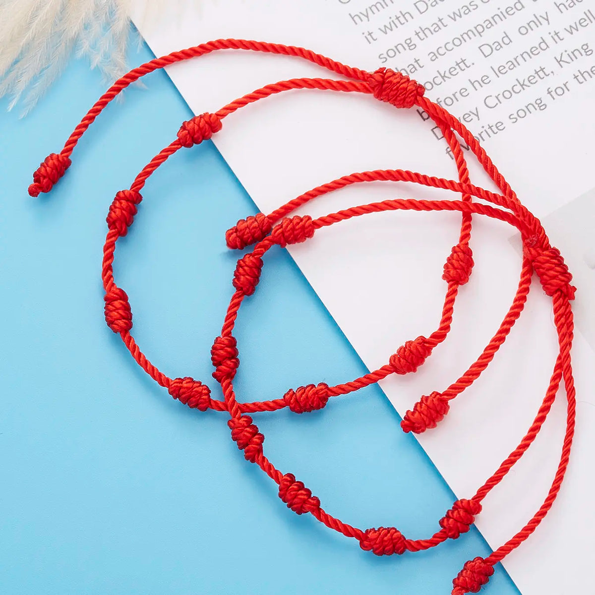 6 Pcs/Set Red String Knot Bracelet for Couples, Rope Braided Bracelets Good Luck Amulet, Handmade Protection Jewelry Set