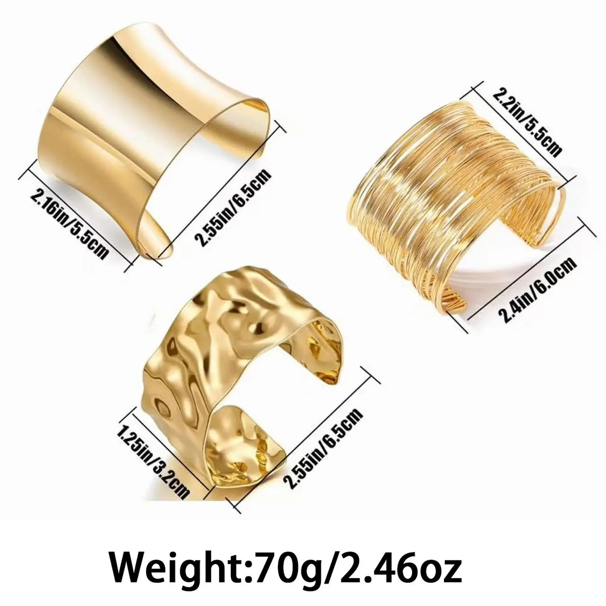 3pcs Chunky Cuff Bohemian Bracelets for Women, Irregular Minimalist Bangle Set, Open Wide Punk Jewelry for Upper Arm, Stackable Bracelets, Fashionable Chunky Bangles, Fashionable Jewelry Accessories, Stacked Bracelets