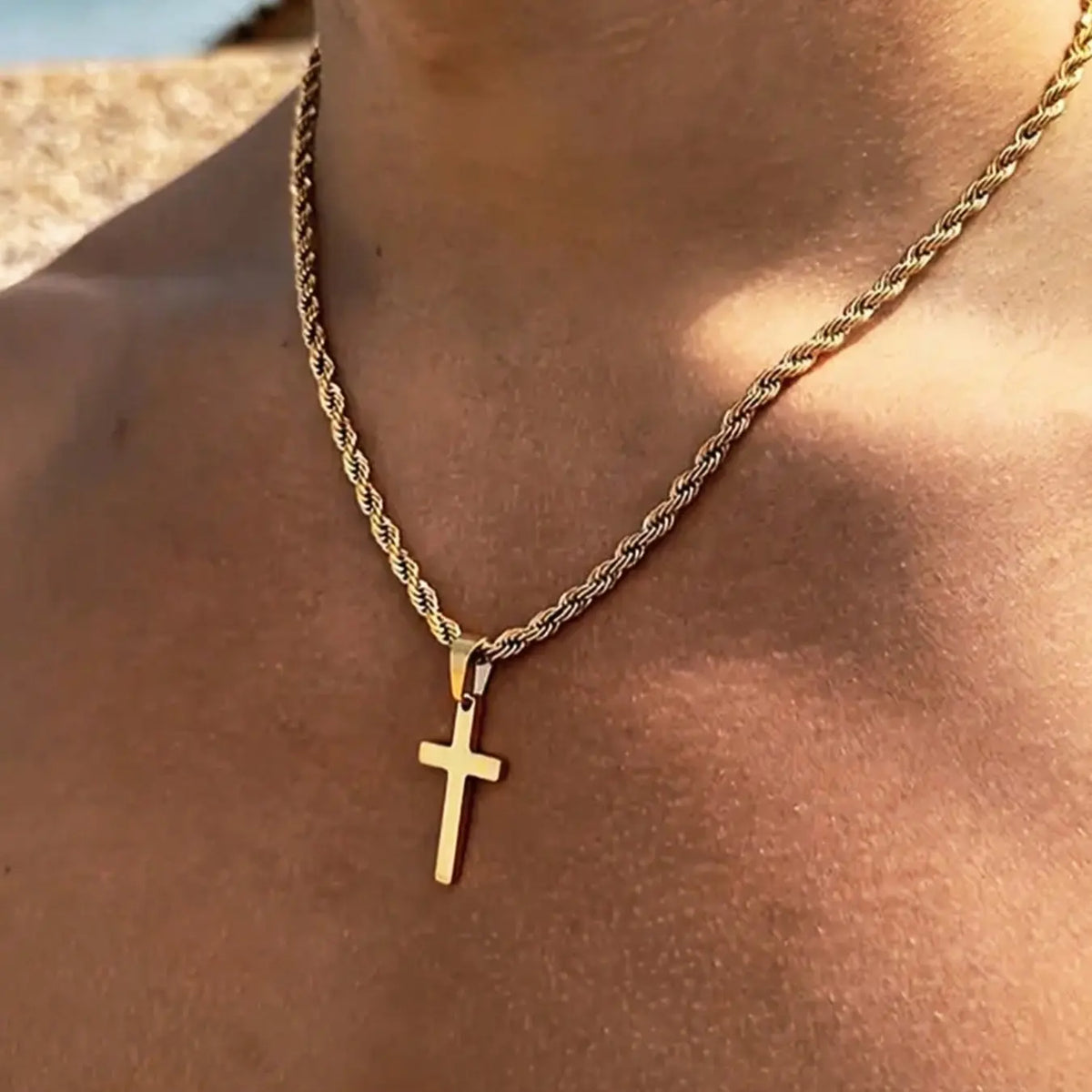 Men's Stainless Steel Cross Pendant Necklace, Fashion Jewelry for Party & Daily Wear, Trendy All-match Exquisite Birthday Gift, Cross Design Necklace, Cross Necklaces