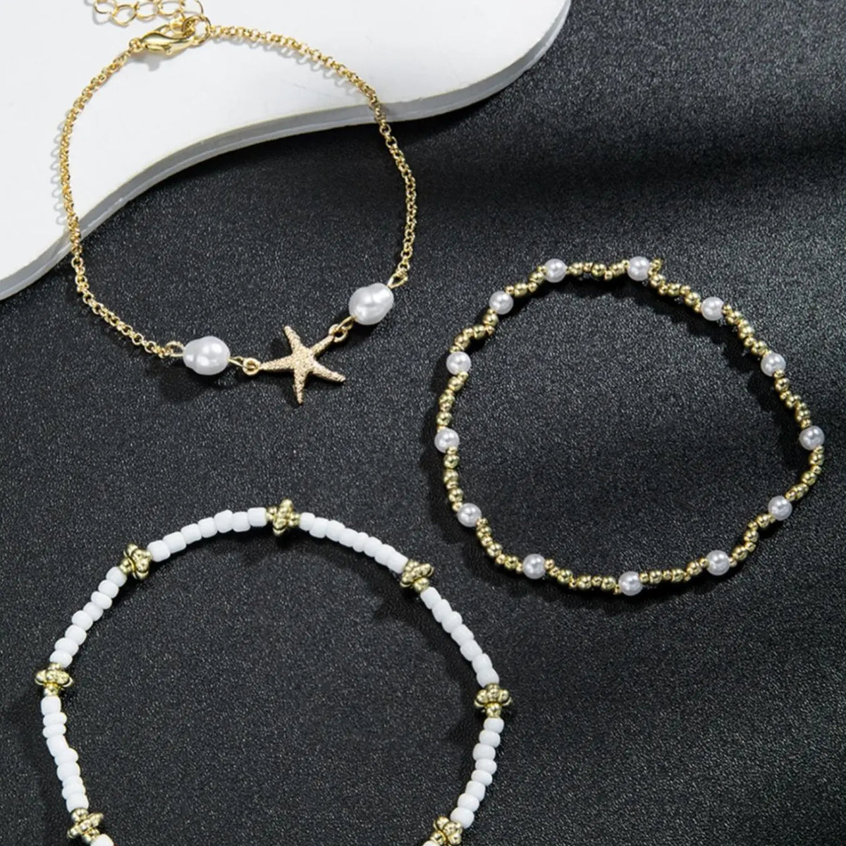 Women's Boho Style Starfish & Shell Decor Anklet, Fashionable Beaded Anklet for Beach Party Vacation, Elegant All-match Fashion Accessories for Daily Wear, Trendy Jewellery Accessories, Trendy Jewelry, Fashionable Accessory