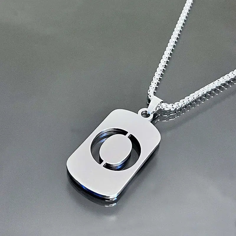 Men's Cool Stainless Steel Customized Initial Fashion Necklace - Hip Hop Geometric A-Z Alphabet Jewelry, Unisex Friendship Accessory, Birthday Gift for Him, Friendship Jewelry