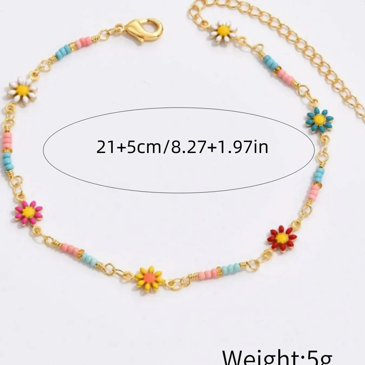 Boho Style Flower Design Adjustable Anklet for Women, Fashion Jewelry for Parties and Daily Wear, Trendy Versatile & Exquisite Jewelry for Birthday Gift, Fashionable Accessories