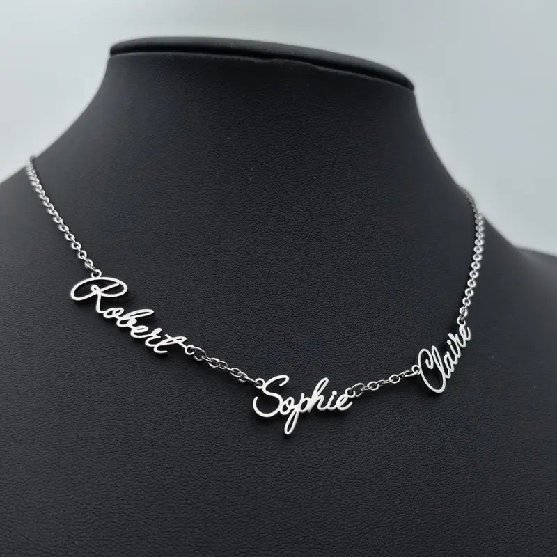AS030 Personalized Custom Multiple Name Necklaces Stainless Steel Couple Name Necklaces Family Gifts For Mother's Day