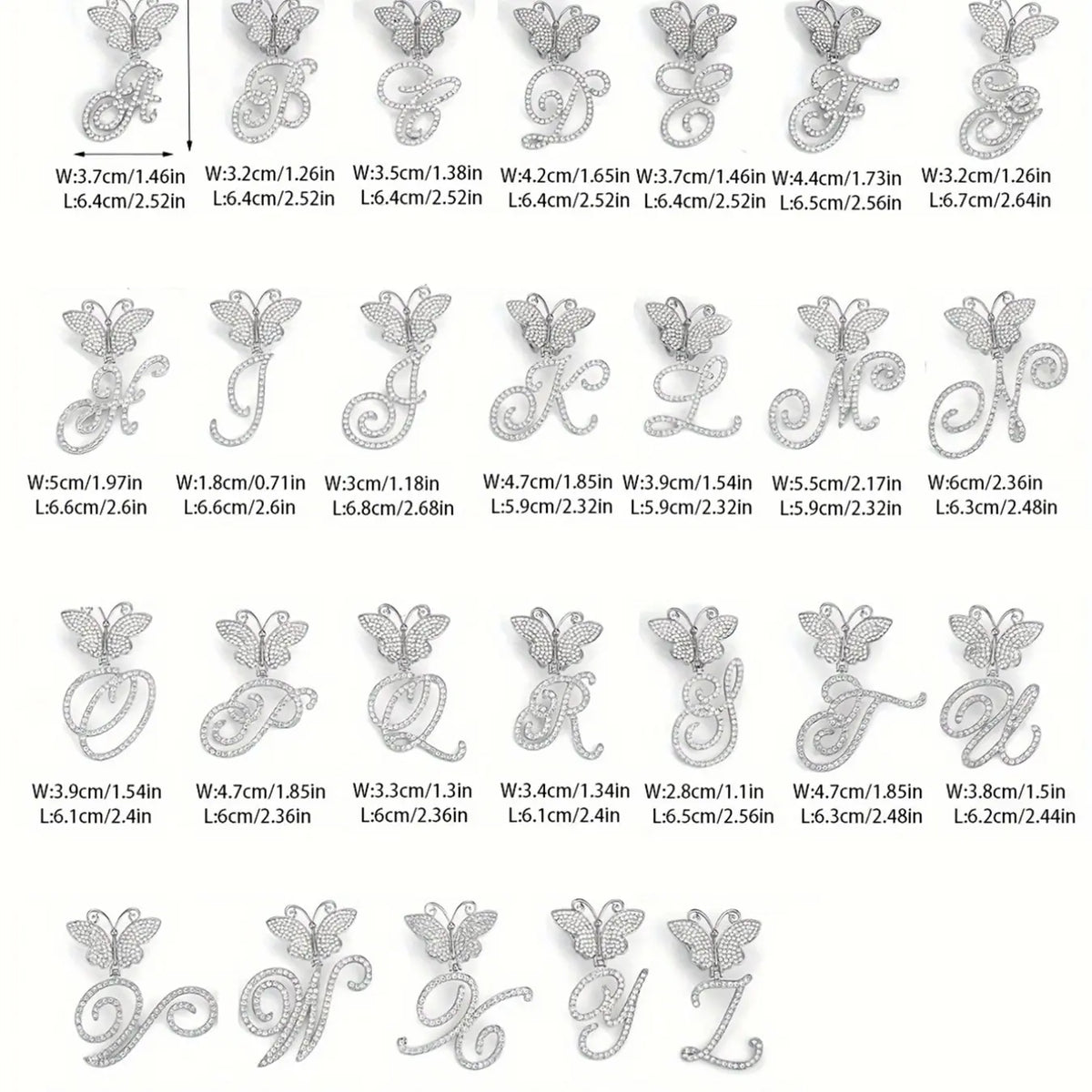 Water Drill Butterfly 26 Letter Pendant Cuban Anklet, Boho Anklet, Elegant Accessory, Unique Women's High Heel Party Jewelry, Evening Event Foot Bracelet