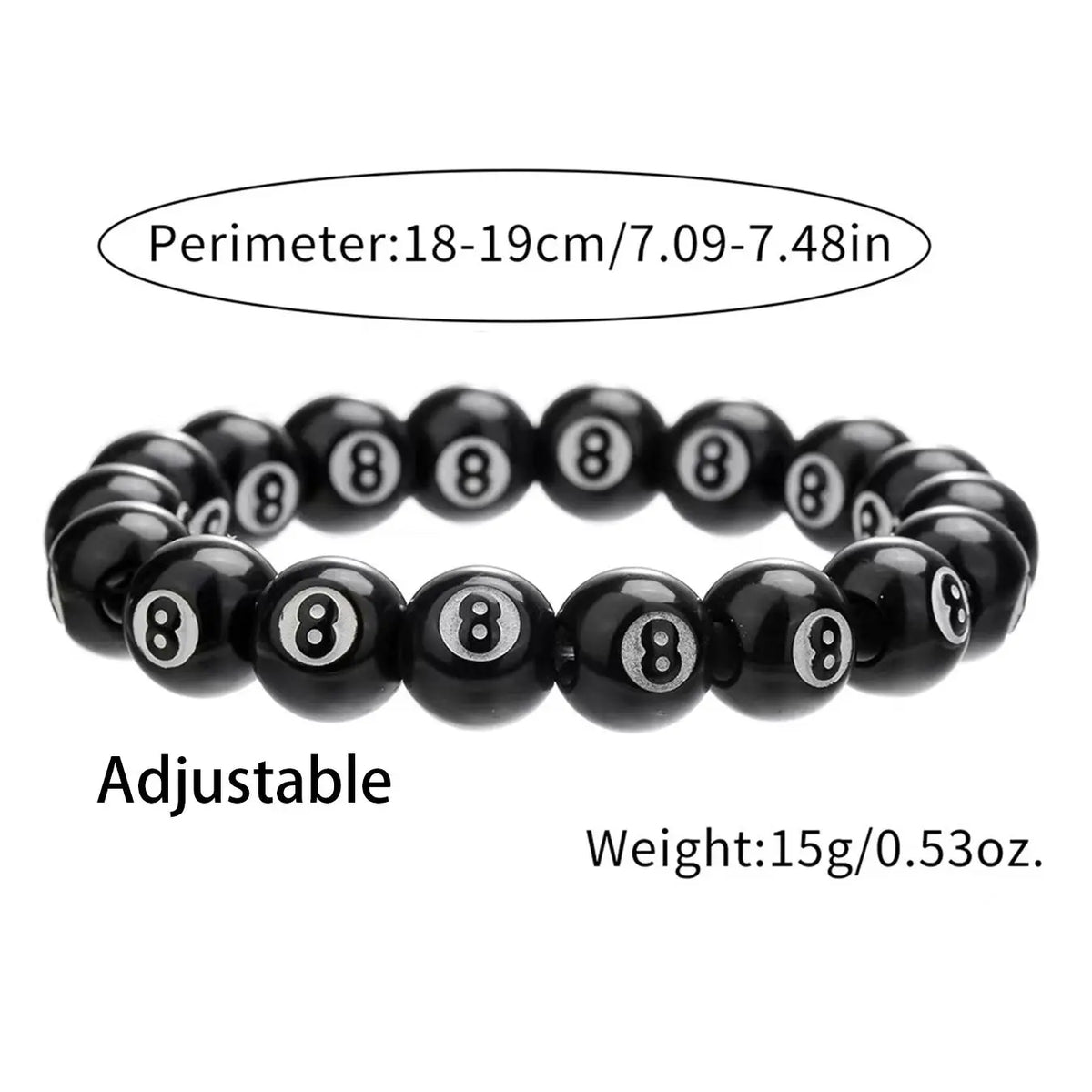 Unisex Billiard Ball Design Beaded Bracelet, Fashionable Jewelry for Party, Daily Decor, Trendy All-match Exquisite Jewelry for Birthday Gift, Beads Bracelets, Fashionable Bracelet Style