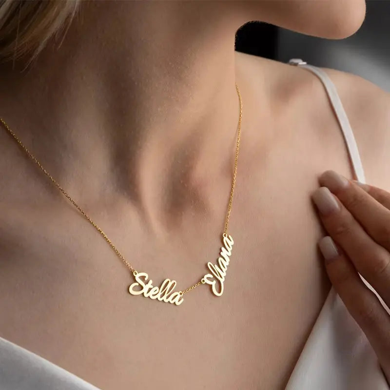 AS030 Personalized Custom Multiple Name Necklaces Stainless Steel Couple Name Necklaces Family Gifts For Mother's Day
